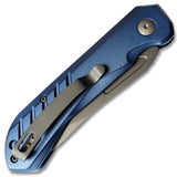 Striker Switchblade Lightweight Automatic Knife Blue Aluminum CNC machined reverse tanto