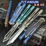 The ONE Channel Replicant Balisong Clone CHEP TITANIUM Butterfly Knife - D2 Pinless Bushings Floating Washers