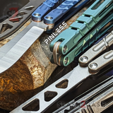 Hammer CHAB Balisong Clone The ONE TITANIUM Pinless Butterfly Knife - Channel