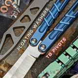 Hammer CHAB Balisong Clone The ONE TITANIUM Floating Washer Butterfly Knife - Channel T8 Pivot Screws