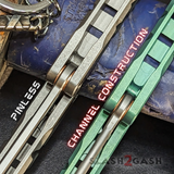 Hammer CHAB Balisong Clone The ONE TITANIUM Butterfly Knife - Channel Construction Pinless
