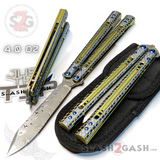 TheONE Python Clone Butterfly Knife TITANIUM Balisong - Damascus