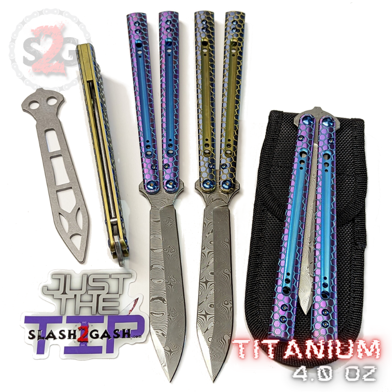 TheONE Python Clone Butterfly Knife TITANIUM Balisong