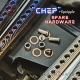 The ONE Squiggle Clone Balisong Spare Hardware Kit Channel Replicant - Pinless Butterfly Knife replacement parts bushings pivots washers
