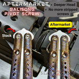 Squiggle REP clone Pivot Screw Replacement M2.5 x 8mm The ONE Torx T8 Silver Balisong Hardware Butterfly Knife Aftermarket Upgrade