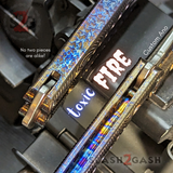 The ONE Squiggle Rep Balisong Clone Toxic Fire TITANIUM Butterfly Knife - Channel Custom Anodize