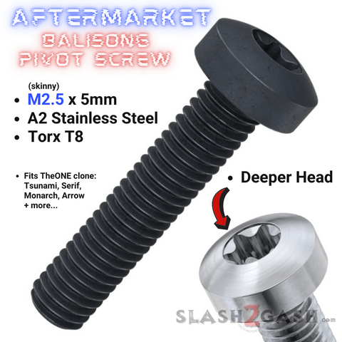 M2.5 x 5mm Torx T8 the one orca monarch serif tsunami clone Balisong Screw Upgrade Butterfly Knife Aftermarket Hardware