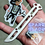 The ONE Tsunami Balisong Clone Spare Blade Replacement TITANIUM Butterfly Knife - Channel Trainer Dull Safe Practice Training