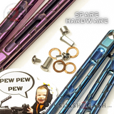 Balisong Spare Hardware Kit for The ONE VIPER clone UPGRADED Pivots Screws Bushings Washers