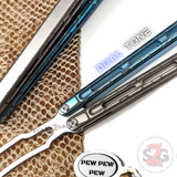 The ONE Viper Butterfly Knife Clone TITANIUM Balisong - Green Gray Silver Trainer Dual Tone