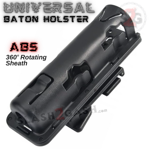 ABS Plastic Baton Sheath 360 Degree Rotating Waist Baton Holster Black Self Defense Baton Holder Case