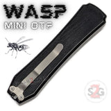 Mini Keychain OTF Knife Wasp Small Automatic Switchblade Dagger with Clip - Black Silver California Legal