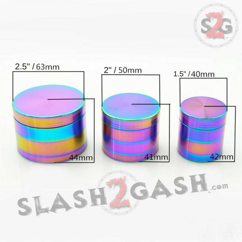 Rainbow Stainless Steel Magnetic Spice Herb Grinder 4 piece - 3 Sizes Ice Blue