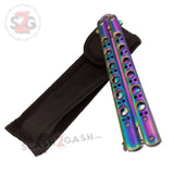 Butterfly Knife Rainbow TRAINER Dull Balisong w/ Spring Latch