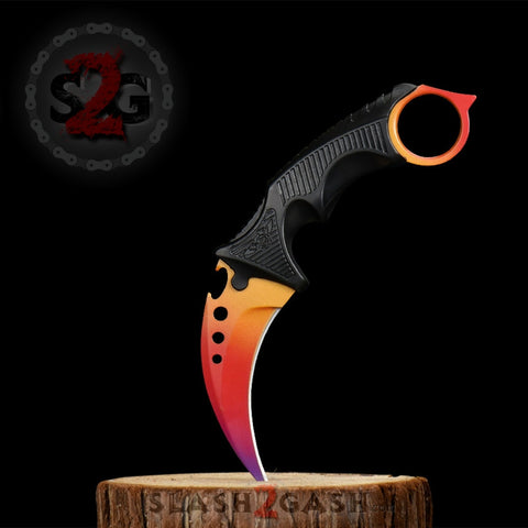 CSGO Radiant Karambit Full TANG Tactical Claw Neck Knife ELITE ver
