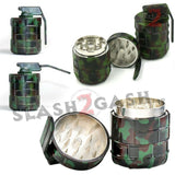 Camo Hand Grenade Tobacco Herb Grinder - German w/ Pin Handle