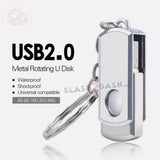 Mini Metal Rotary USB Flash Drive 2.0 Key Chain Memory Stick 16/32/64gb