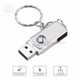 Mini Metal Rotary USB Flash Drive 2.0 Key Chain Memory Stick 16/32/64gb