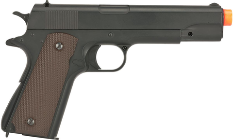FULL METAL M1911 Style Airsoft Pistol w/ Extra Storage 42 rds - Silver