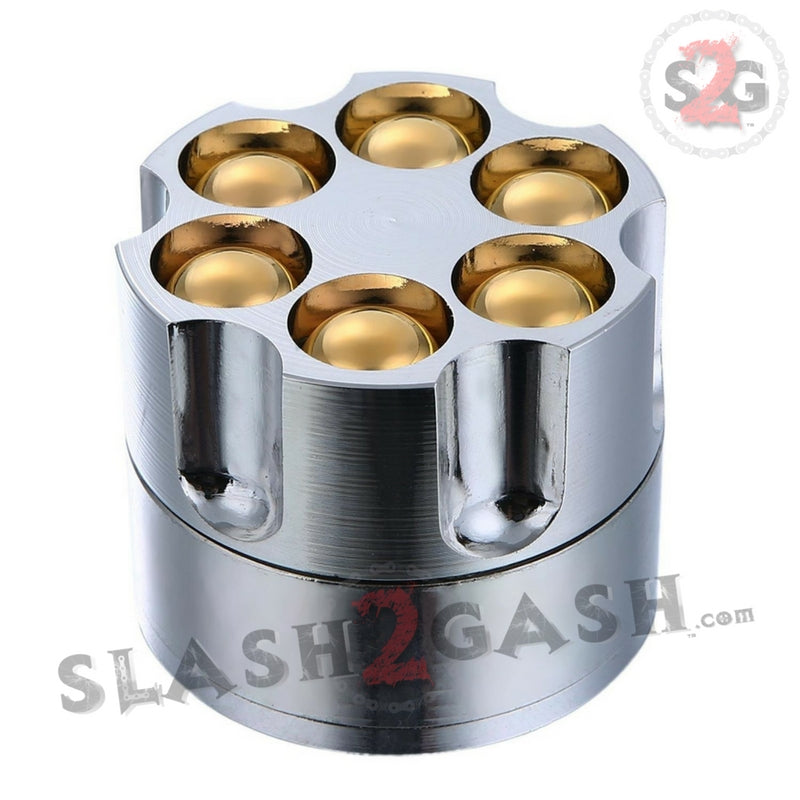 1 X Easy Grind Handy Revolver Bullet Cylinder Design Metal Spice