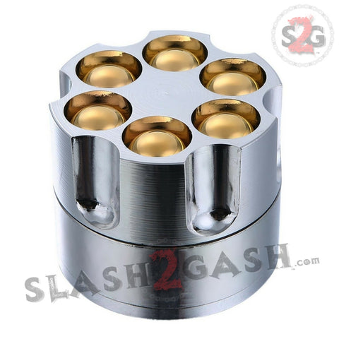 Revolver Bullet Herb Grinder Tobacco Mill - Large 2 Inch 3 piece 50mm