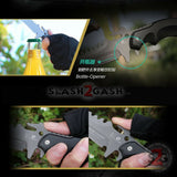 HX OUTDOORS Tactical Knife 440C Blade K10 w/ Sheath Plated Titanium