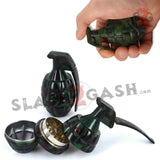 Camo Hand Grenade Tobacco Herb Grinder - 3 piece w/ Pin Handle