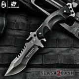 HX OUTDOORS Tactical Knife 440C Blade K10 w/ Sheath Plated Titanium