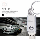 Mini Metal Rotary USB Flash Drive 2.0 Key Chain Memory Stick 16/32/64gb