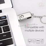 Mini Metal Rotary USB Flash Drive 2.0 Key Chain Memory Stick 16/32/64gb