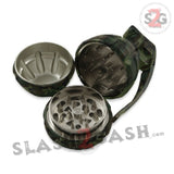 Camo Hand Grenade Tobacco Herb Grinder - American w/ Pin Handle