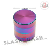 Rainbow Stainless Steel Magnetic Spice Herb Grinder 4 piece - 1.5" inch 40mm Ice Blue