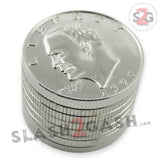 Silver Dollar Coin Grinder Metal Tobacco Herb Crusher - 3 pieces