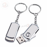 Mini Metal Rotary USB Flash Drive 2.0 Key Chain Memory Stick 16/32/64gb