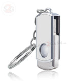 Mini Metal Rotary USB Flash Drive 2.0 Key Chain Memory Stick 16/32/64gb