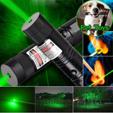 Green Laser Pointer Pen 303 Adjustable Focus Burning Match Military Grade 10 Miles + Star Cap + Battery + Charger 532nm