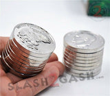 Silver Dollar Coin Grinder Metal Tobacco Herb Crusher - 3 pieces