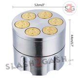 Revolver Bullet Herb Grinder Tobacco Mill - 3 Parts 2 Sizes 40mm 50mm