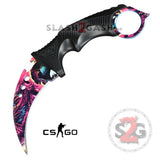 CSGO Hyper Beast ELITE Karambit FULL TANG Tactical Claw Neck Knife