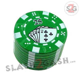 Casino Poker Chips Tobacco Herb Grinder 1.5" - 3 pieces METAL