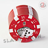 Casino Poker Chips Tobacco Herb Grinder 1.5" - 3 pieces METAL