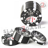 Casino Poker Chips Tobacco Herb Grinder 1.5" - 3 pieces METAL