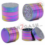 Rainbow Stainless Steel Magnetic Spice Herb Grinder w/ Maze 4 pc Game