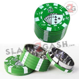 Casino Poker Chips Tobacco Herb Grinder 1.5" - 3 pieces METAL