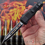 Delta Force Small 7" OTF Bullet HK Automatic Knife - 440c Switchblade Double Edge Plain