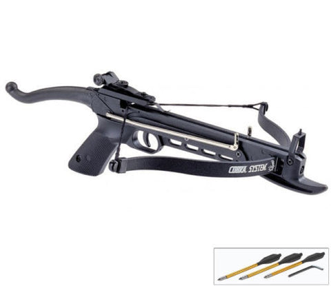 80 lb Self Cocking Pistol Crossbow W/ Arrows Bolts Hunting Archery Gun