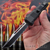 Delta Force Small 7" OTF Bullet HK Automatic Knife - 440c Switchblade Tanto Serrated