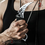 CSGO Counter Strike Full Tang KARAMBIT Tactical Claw Neck Knife w/ Sheath