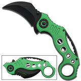 ZOMBIE KILLER Karambit Spring Assisted Knife Oversized Ring