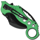 ZOMBIE KILLER Karambit Spring Assisted Knife Oversized Ring